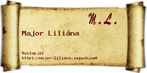 Major Liliána névjegykártya