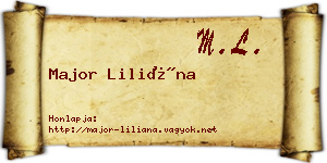 Major Liliána névjegykártya