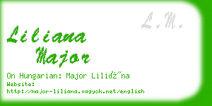 liliana major business card